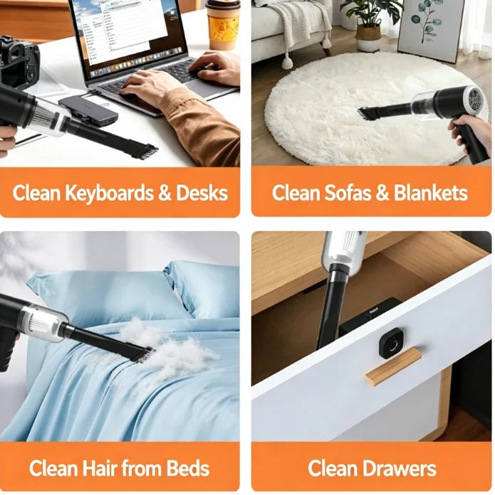 Portable 2-in-1 Cordless Vacuum & Air Duster