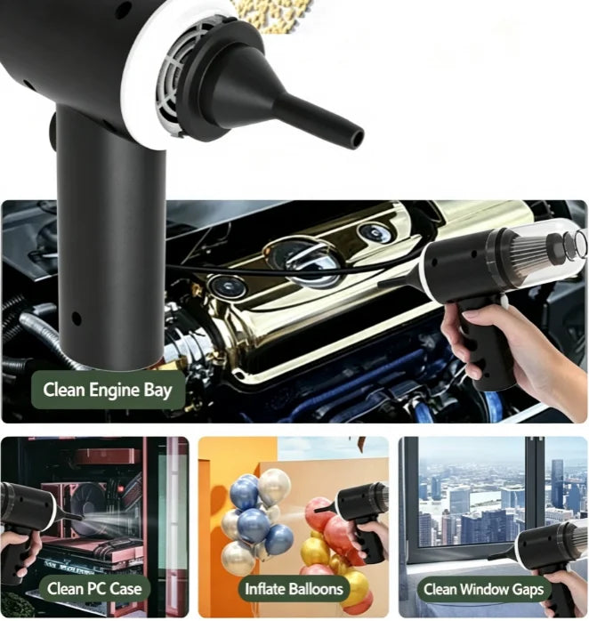 Portable 2-in-1 Cordless Vacuum & Air Duster